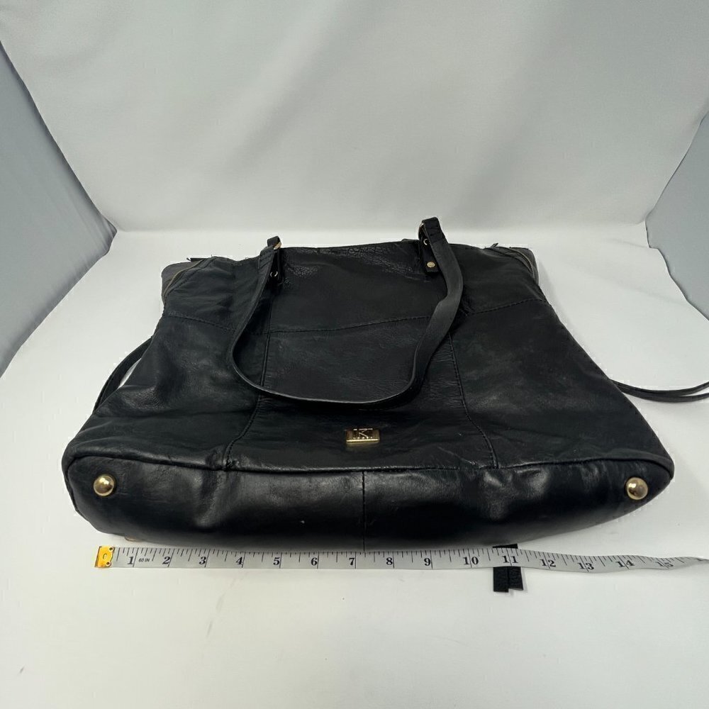 Kooba Everette tote shoulder bag black leather gold hardware women - Picture 11 of 15